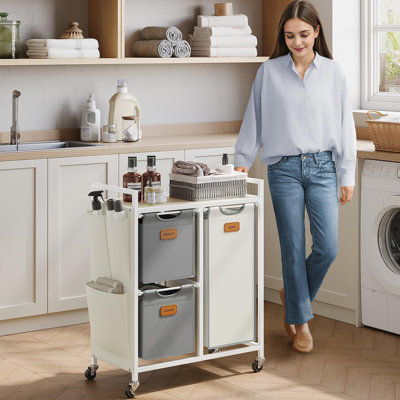 Rolling Laundry Hamper with Handles
