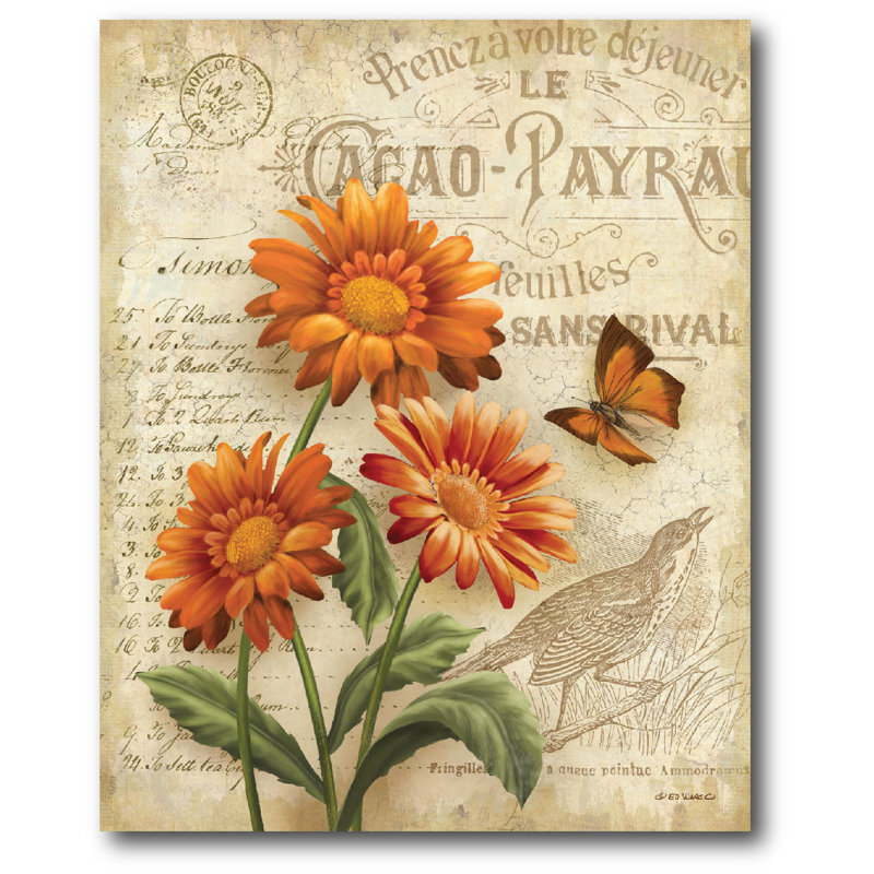 « country florals i », impression sur toile tendue