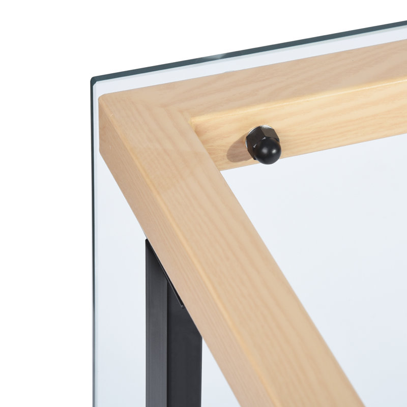 Kevon Glass Top Metal Base Dining Table