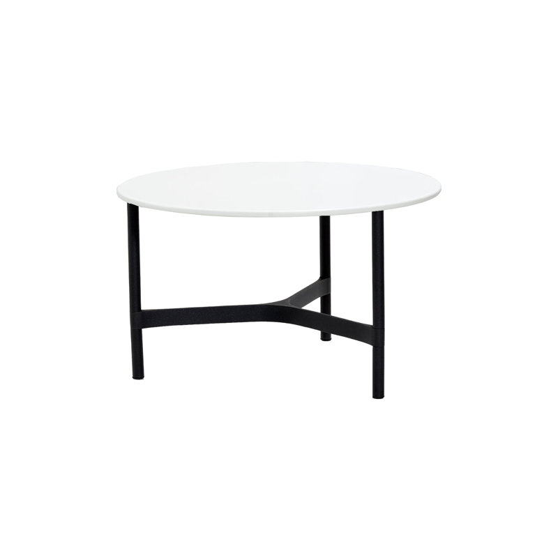 Twist Round Outdoor Coffee Table ,, Lava Gray/White, 16.59" H x 27.6" W x 27.6" D