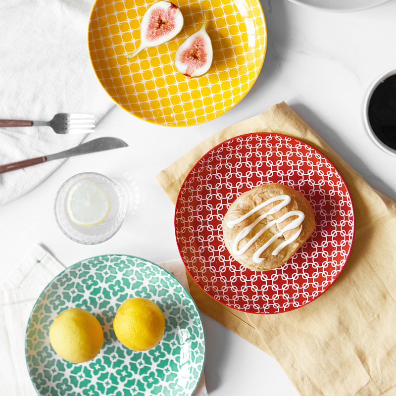 Colorful Salad Plates - Set Of 6