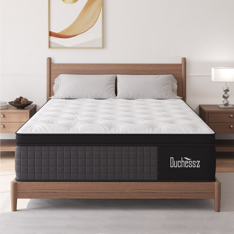 12'' Hybrid Mattress, Medium-Firm Support, Pocket Spring & Memory Foam, Mattress in a Box, Motion Isolation, Breathable & Fiberglass-Free
