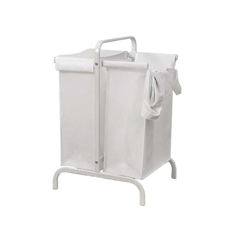110L Large 2-Tier Oxford Laundry Hamper with Lid and Sorting Cards, Ideal for Clothes and Toys Storage, White