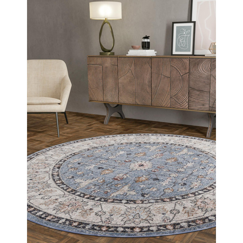 Erica Floral Indoor Rug, Round 3'3"