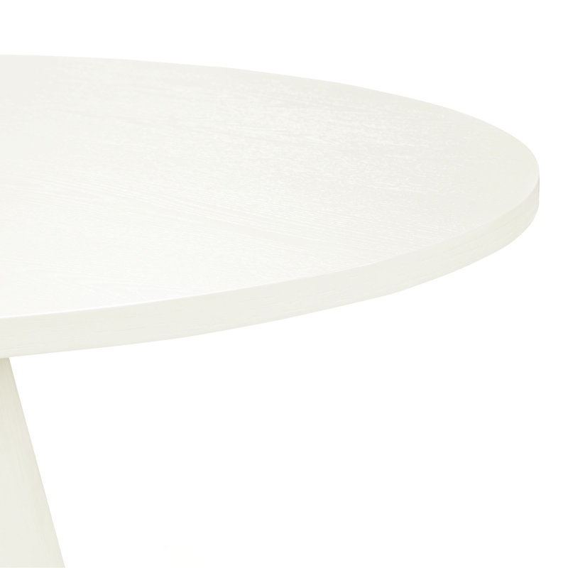 Table de salle à manger Trexm, 30.25" H x 46.5" L x 46.5" W, Blanc crémeux