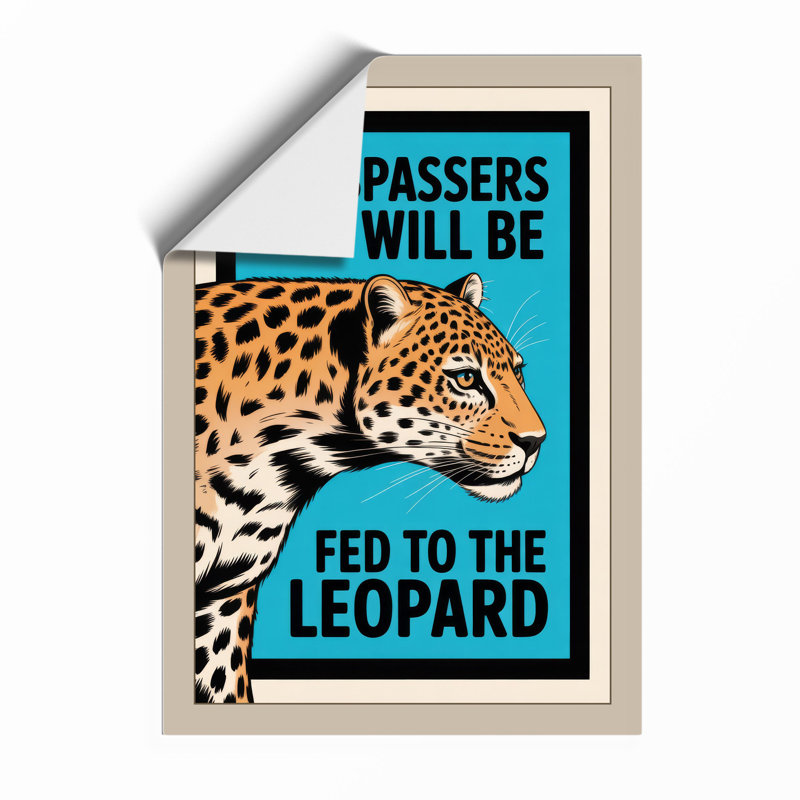 Trespassers Leopard Retro - Framed Print, A2 - 59.4 x 42.0 cm, Unframed