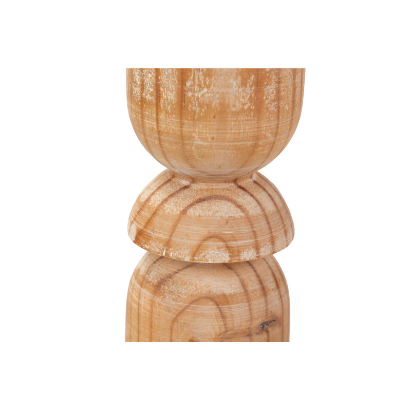 Wood Tabletop Candlestick, Brown