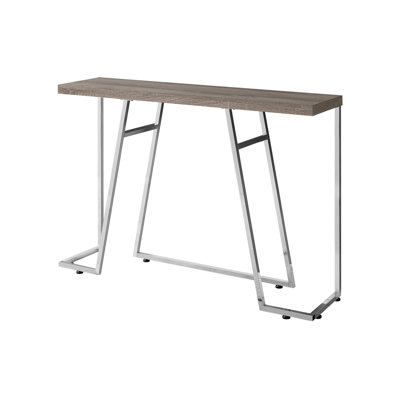 Console étroite pour petits espaces - Stratifié taupe, pieds en métal élégants pour la chambre