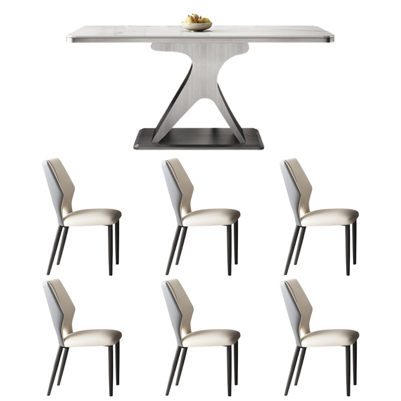 Table et chaise de salle à manger de luxe Deluxe, H 29,5 po x L 78,7 po x l 31,4 po