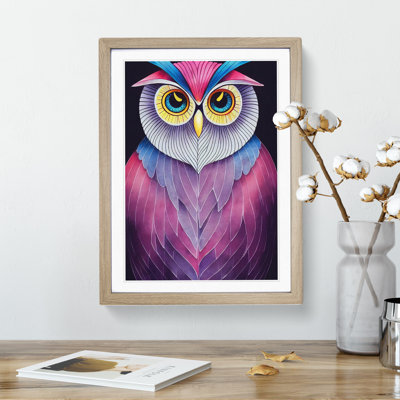 XV1022-5171X Watercolour Owl No.6 Abstract - Single Picture Frame Painting