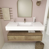 Ensemble de meuble-lavabo mural simple 48 po Alysa