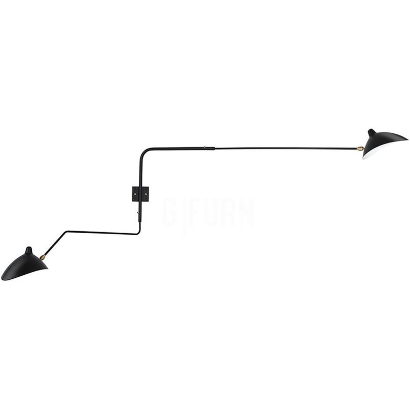 Adelone Two Arms Rotating Swing Arm Sconce Wall Sconce Lamp, 28x20x62