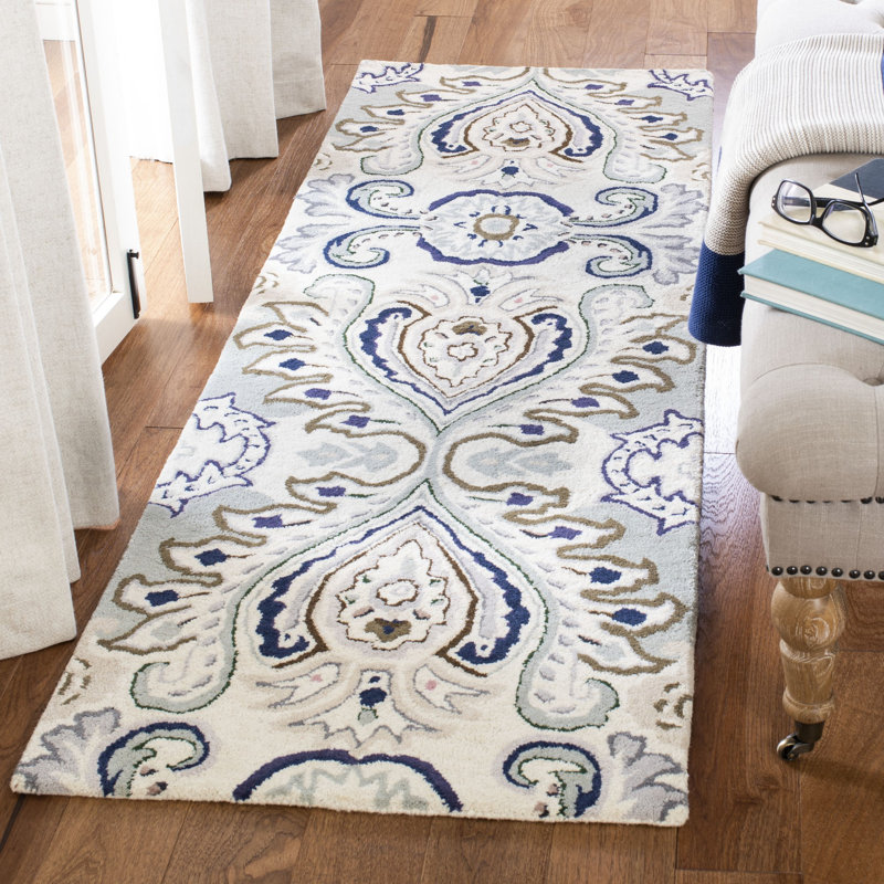 Haryan Hand Tufted Wool Ikat Rug, Runner 2'3" x 7'
