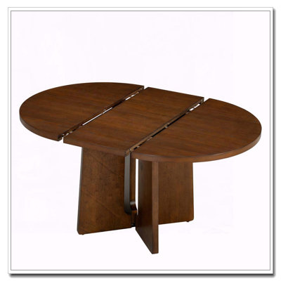 Solid Wood Extendable Round Dining Table with Removable Leaf