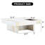 Table basse en marbre, 31,4 po x 31,4 po x 12 po, table à finition blanc crème en blanc, à motif, rehausse la vie moderne