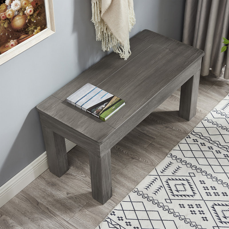 Solid Wood Bench, Silver Mist