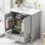 Armoire de salle de bain 30 po avec lavabo gris - Tiroir de meuble-lavabo multifonctionnel réglable-627938041