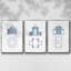 Garden Structures I, ensemble de 3 toiles encadrées-97792538-97792539