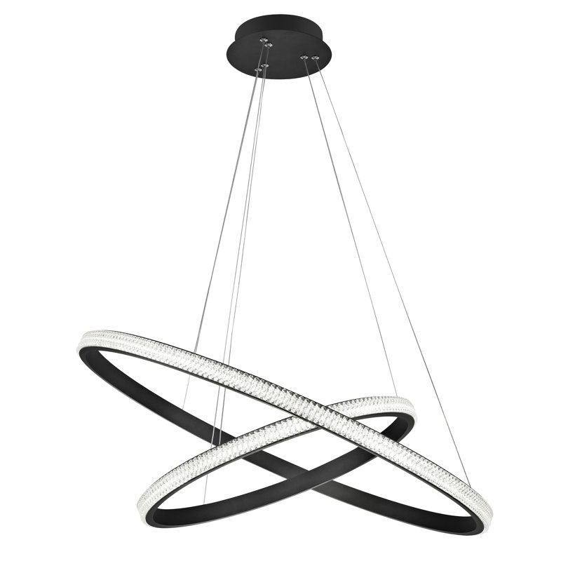 2 - Light Black LED Unique/Statement Pendant