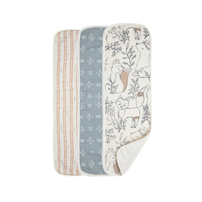 Crane Baby Woodland Burp Cloth Set - Ezra Collection