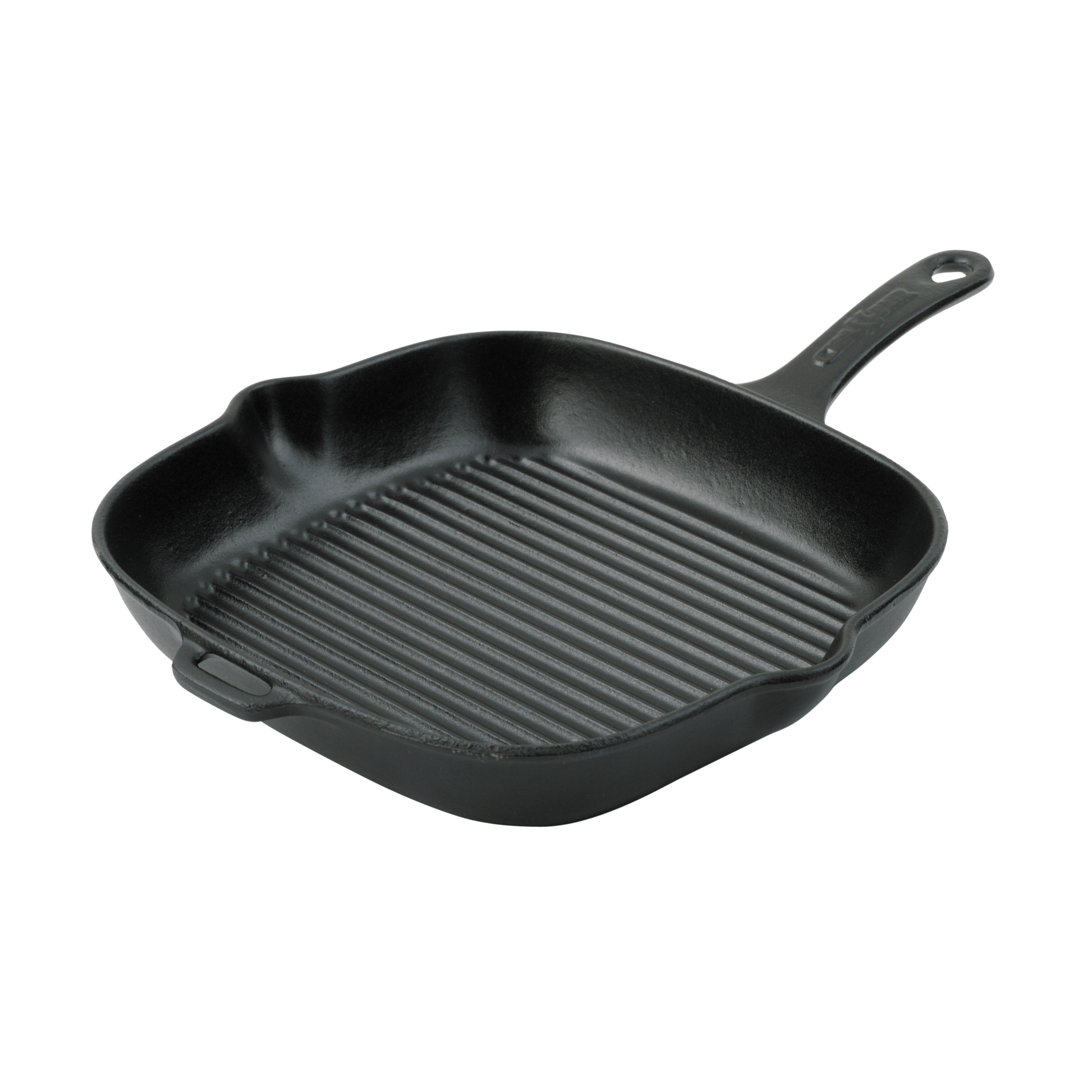 26cm Cast Iron Grill Pan / Griddle Set