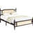 Queen Bed With -Ornamented Headboard And , Solid Pine Wood, Robust Support Platform Bed, Construction, Stable-552524345
