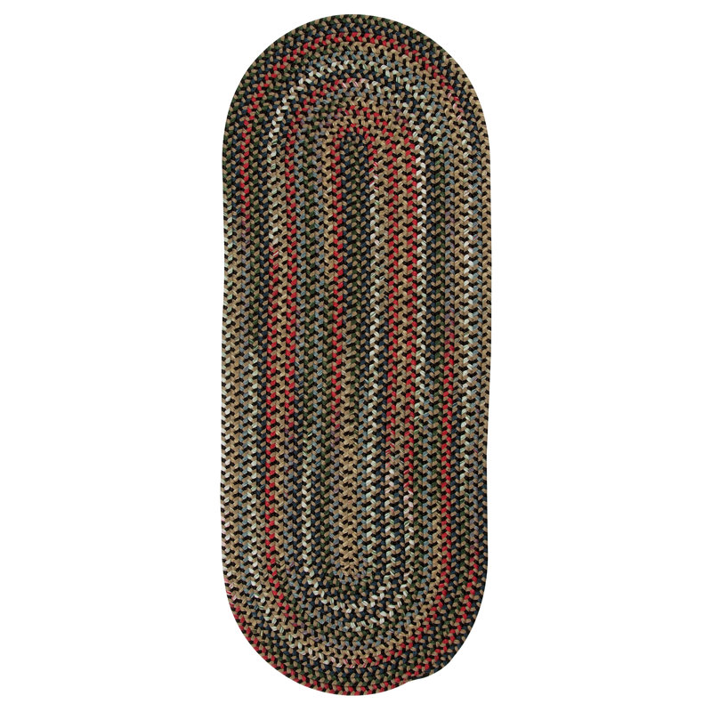 Tapis noir tressé Doliya Wayland, Tapis de couloir 2 pi x 15 pi