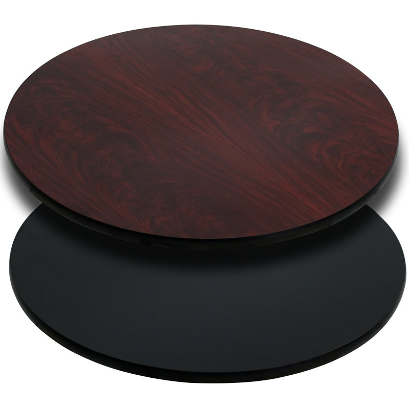 Plateau de table rond en stratifié Glenbrook, Noir ou acajou, Ensemble de 20, Ronde de 30 po