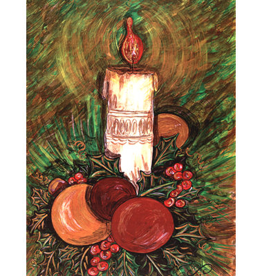 Drapeau vertical de chirstmas par candlelight house