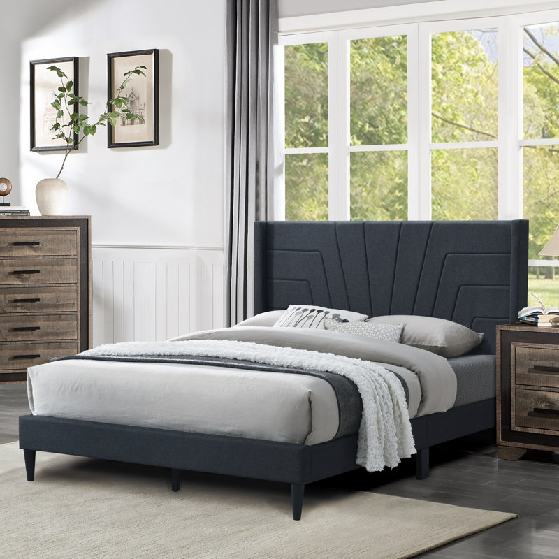 Base de lit tapissier 1pc, Gris anthracite