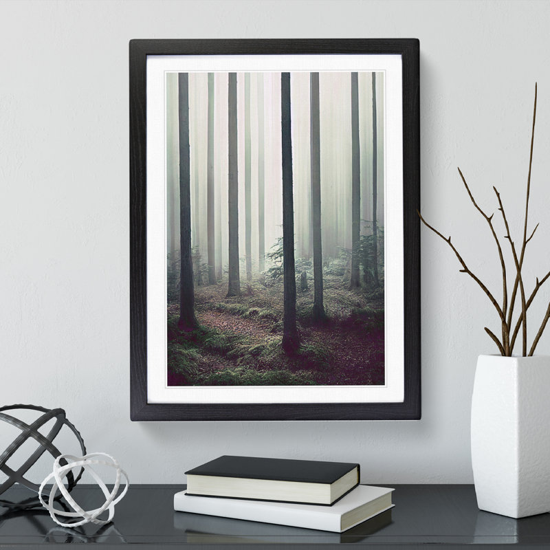 A Quiet Forest - Print, 66cm H x 48cm W x 2cm D, Black Framed, White