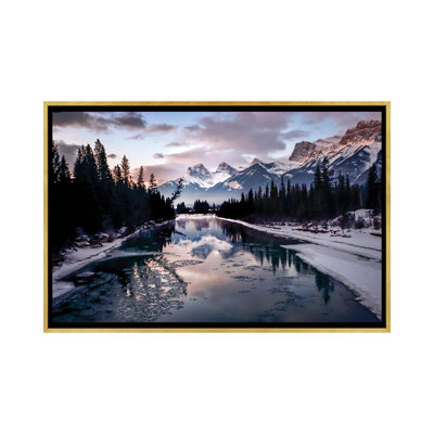 Frozen Reflections Of The Canadian Rockies - Wall Art Print - Framed Canvas