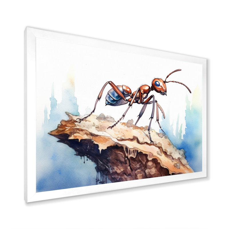 «Tiny Ant I» sur toile, Cadre simple blanc, H 16 po x l 32 po x P 1 po