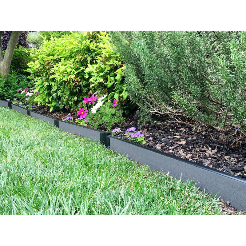 Tool-Free Uptown Straight Landscape Edging, Weathered Wood
