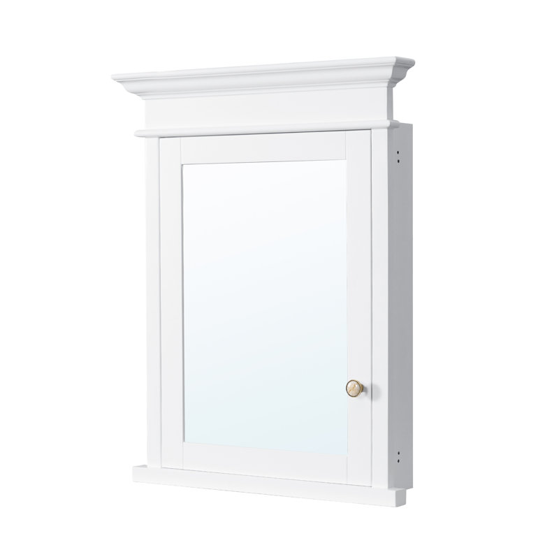 Armoire à pharmacie encastrée en bois massif de 26 po x 32 po avec tablettes réglables en verre