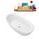 67" Streamline Soaking Glossy White Freestanding Tub and Tray With Internal Drain