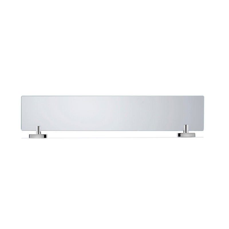 Chester Wall Mounted Glass Shelf with Square Chrome Flexi-Fix Brackets 59cm