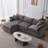 Modular Sectional Couch,Upholstered Soft Chenille Fabric Sofa,3 Seater With Ottoman L Shape Sofa-819305504