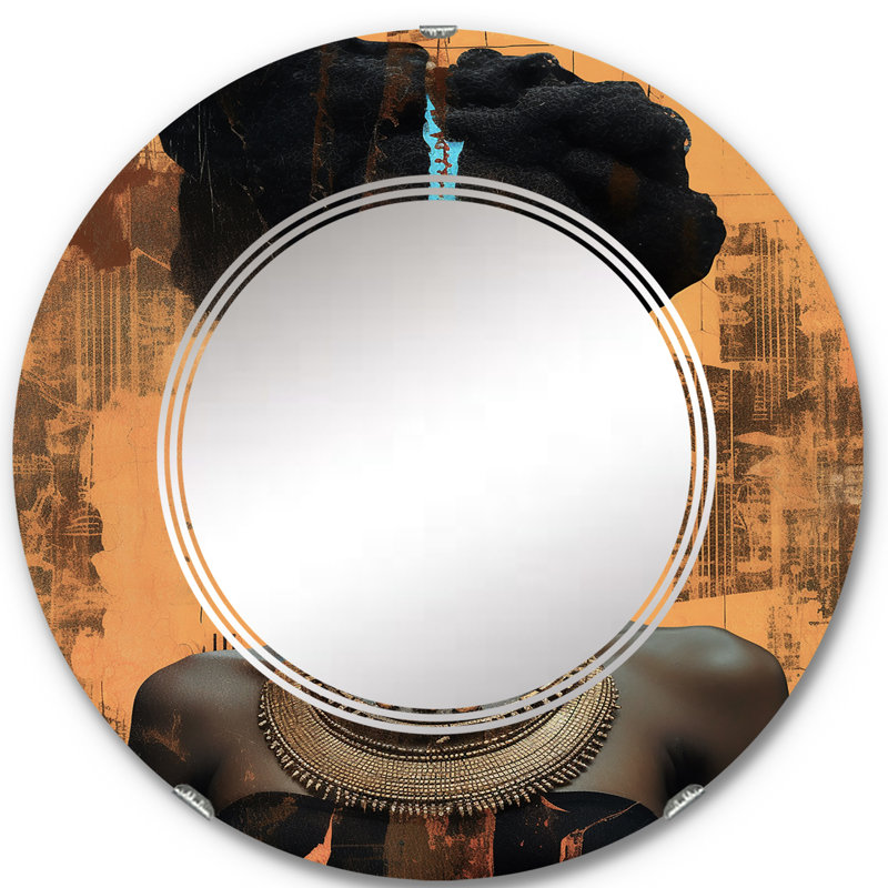 Halaka - Miroir mural moderne rond, 24 po x 24 po