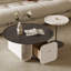 Table basse ronde simple de style crème