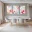 «Blush Pink Floral», reproduction d'art sur toile tendue sur toile (ensemble de 3)-118096058