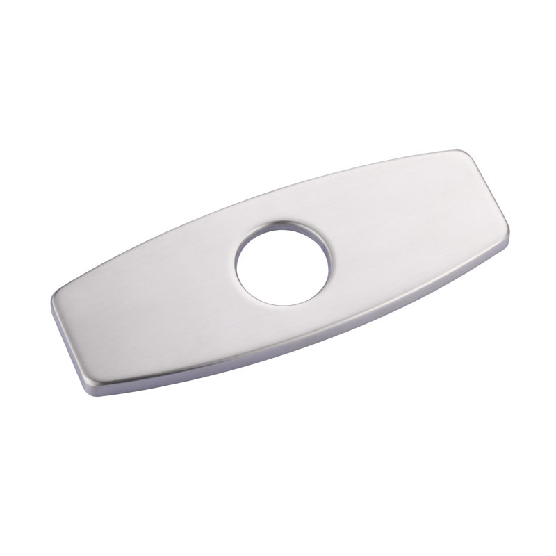 10 In X 2.6 In Faucet Deck Plate, Chrome