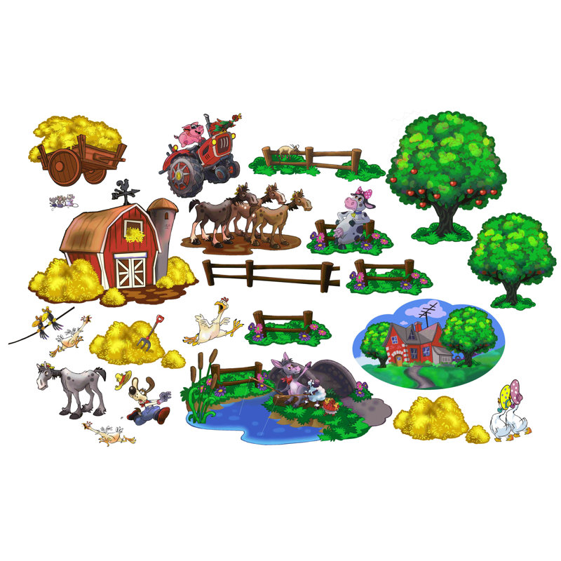 Décalcomanie murale multi-paquet barnyard