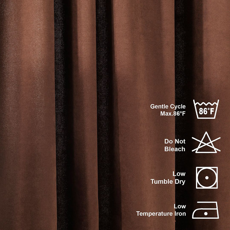 Panneau de rideau simple décoratif à double pincement très long et très large, L 75 po x L 216 po, Marron foncé
