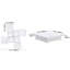 Table basse carrée en placage de marbre blanc, plateau coulissant et table de rangement stable en placage blanc de 39,4 po