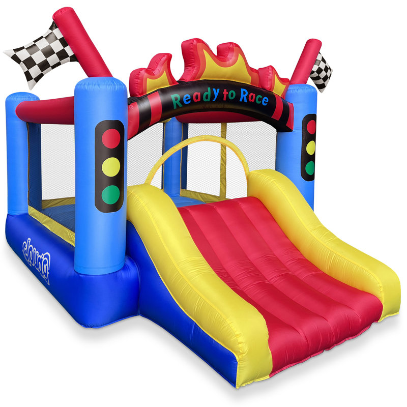 Cloud 9 Race Car Track Inflatable Bounce House with Slide
