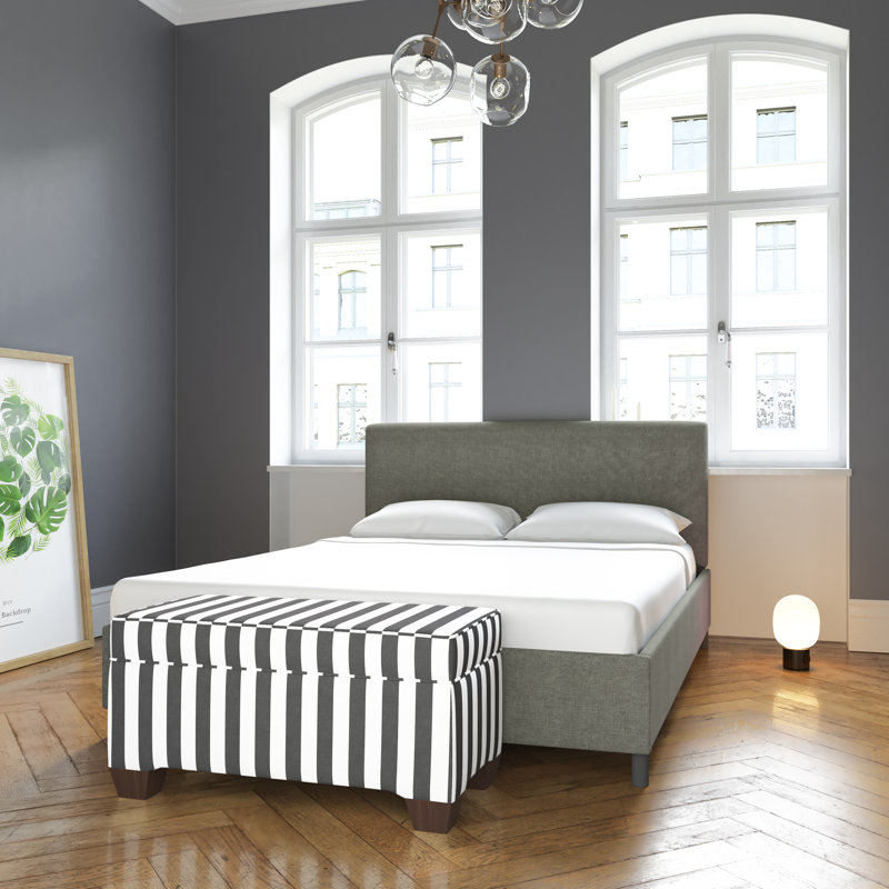 Eisley Upholstered Platform Bed, King, Classic Otter Performance Velvet