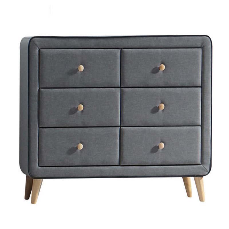 Commode, tissu gris clair