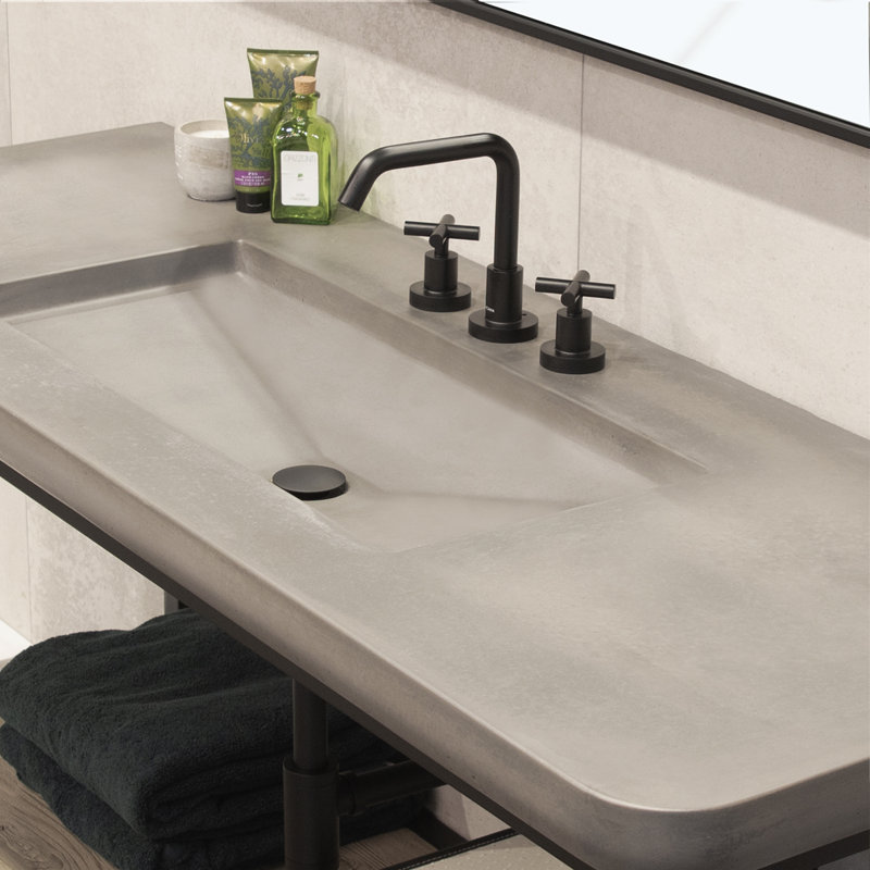 Cigno Widespread Faucet Drain Assembly, Matte Black