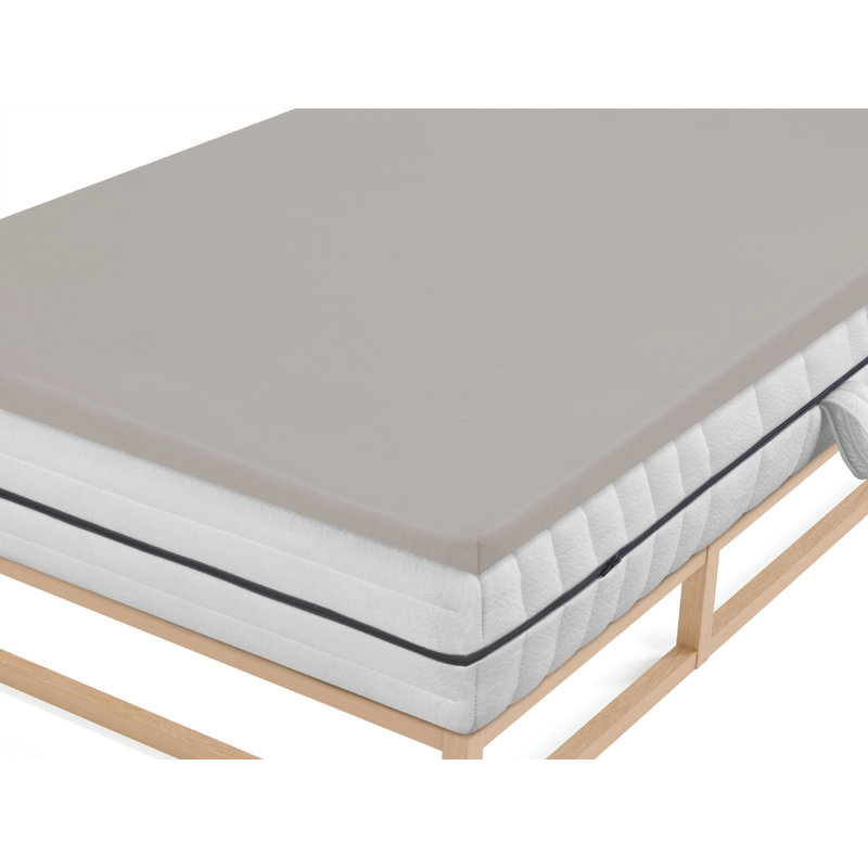 Cotton Blend Jersey Knit Fitted Sheet, Storm grey, 140-160 x 200-220 cm